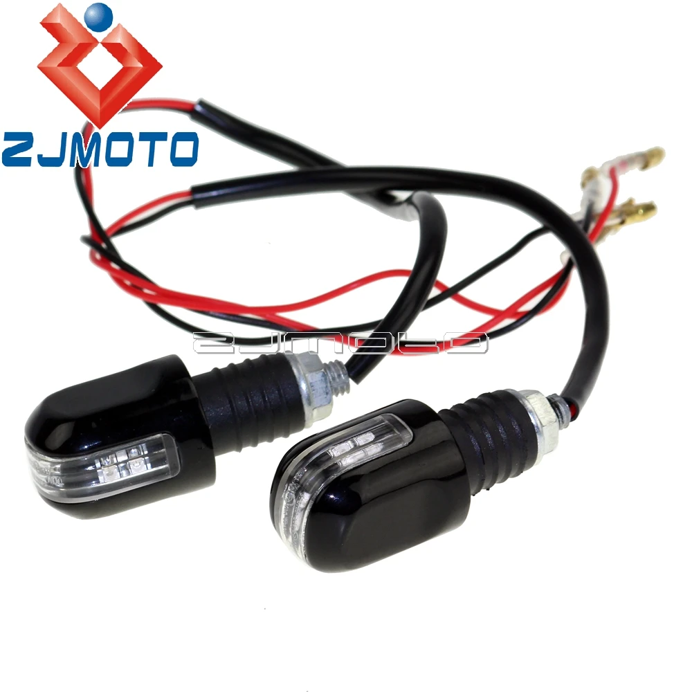 1 пара мотоцикл 7/8 &quotРуль конец Янтарный светодиодный поворотники супермото Emark 22
