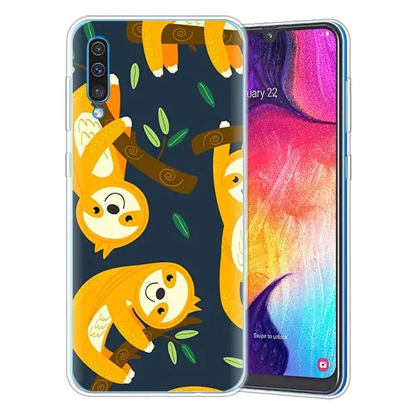 10 Серый Ленивцы и цветами силиконовый чехол для samsung Galaxy A50 A70 A40 A20e A10 A30 A80 A6 A8 плюс A7 A9 прозрачный TPU силиконовый блестящий чехол - Цвет: 10