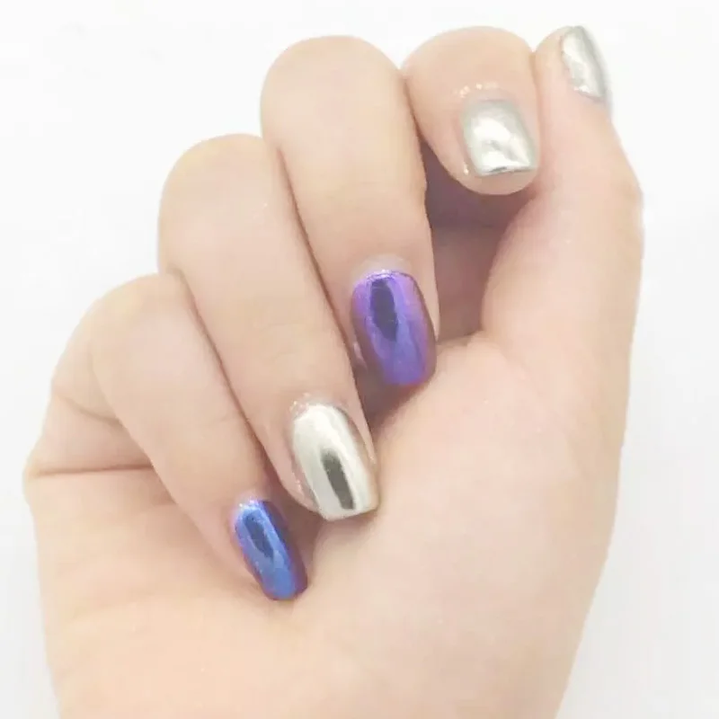 1 шт. Золотой и серебристый порошок с зеркальным эффектом для ногтей полировка