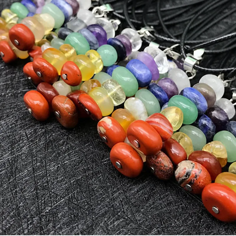 Ретро ручной работы радужные ожерелья натуральные настоящие драгоценные камни с