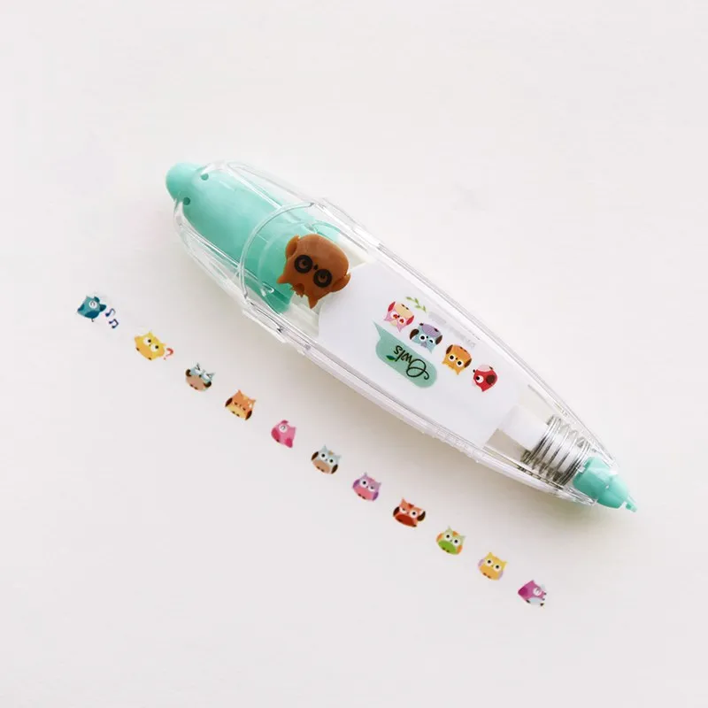 light blue owl 1 шт. кружева животные пресс Канцелярские Декоративные ленты ручка коррекция ленты дневник в стиле Скрапбукинг Канцелярские Принадлежности для альбома подарки школьные принадлежности - Цвет: light blue owl