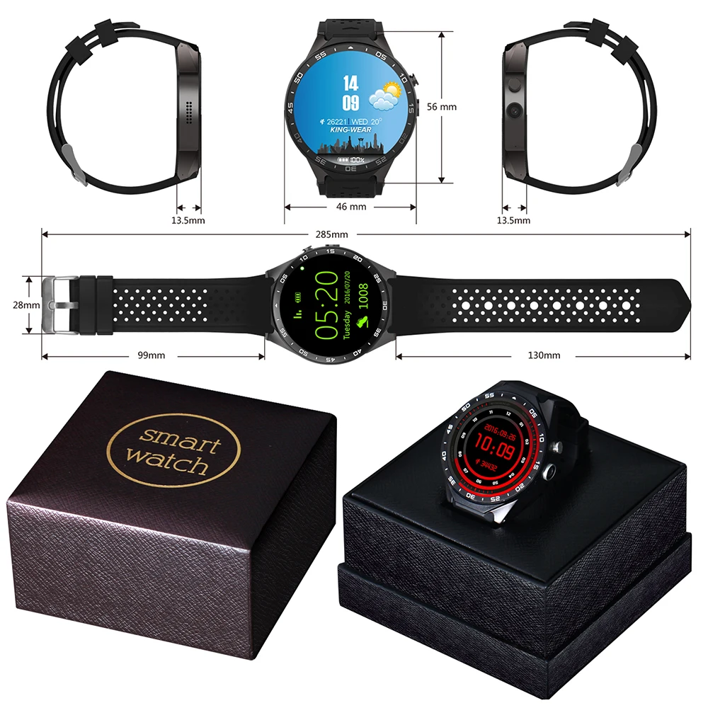 Оригинальный бренд Android 5 1 Smart Watch 512 МБ + 4 ГБ Bluetooth 0 Wi Fi 3g Smartwatch телефон наручные