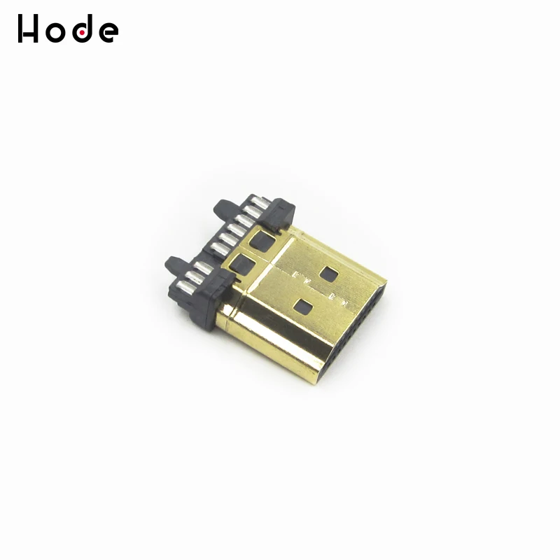 2 шт. HDMI Штекерная позолоченная пластина 19Pin Штекерный провод для припоя DIY