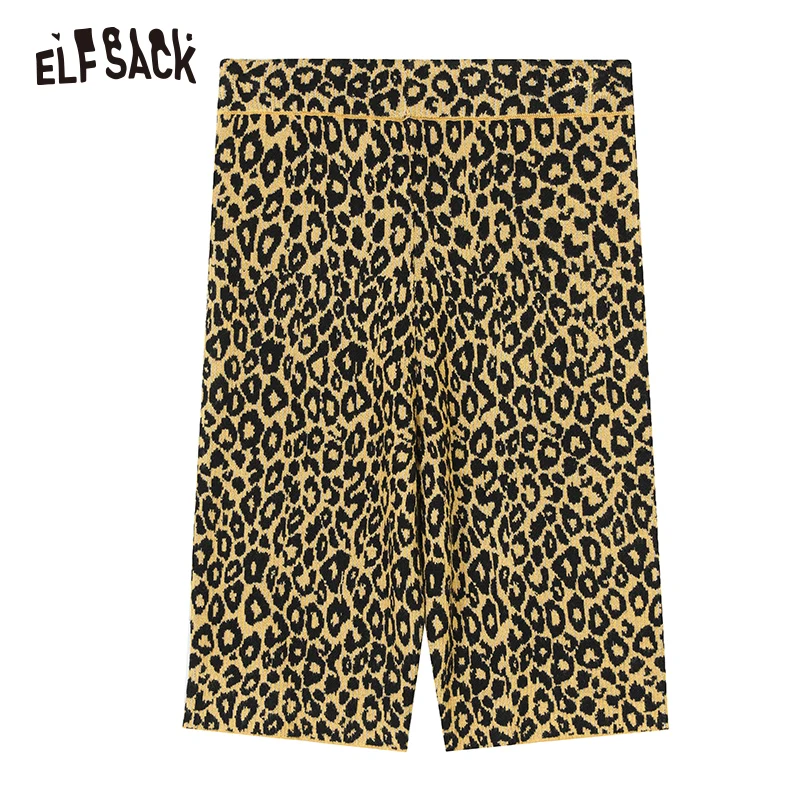 ELF SACK винтажные леопардовые трикотажные женские брюки Модные леггинсы с принтом