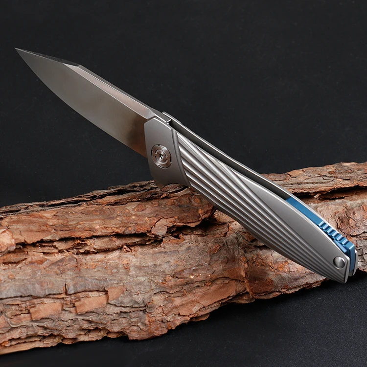 Freewolf ЧПУ TC4 Титан сплав ручка шарик подшипника Флиппер складной Ножи D2 атласной