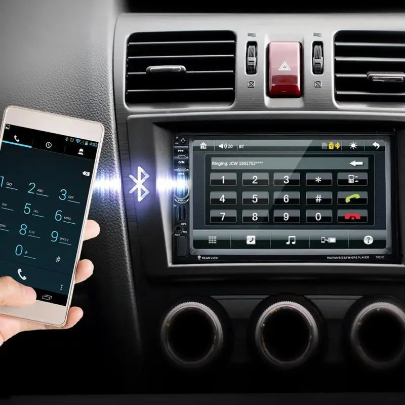 2 Din 7010B автомобильный MP5 музыкальный плеер HD сенсорный экран Авто Bluetooth стерео gps EQ