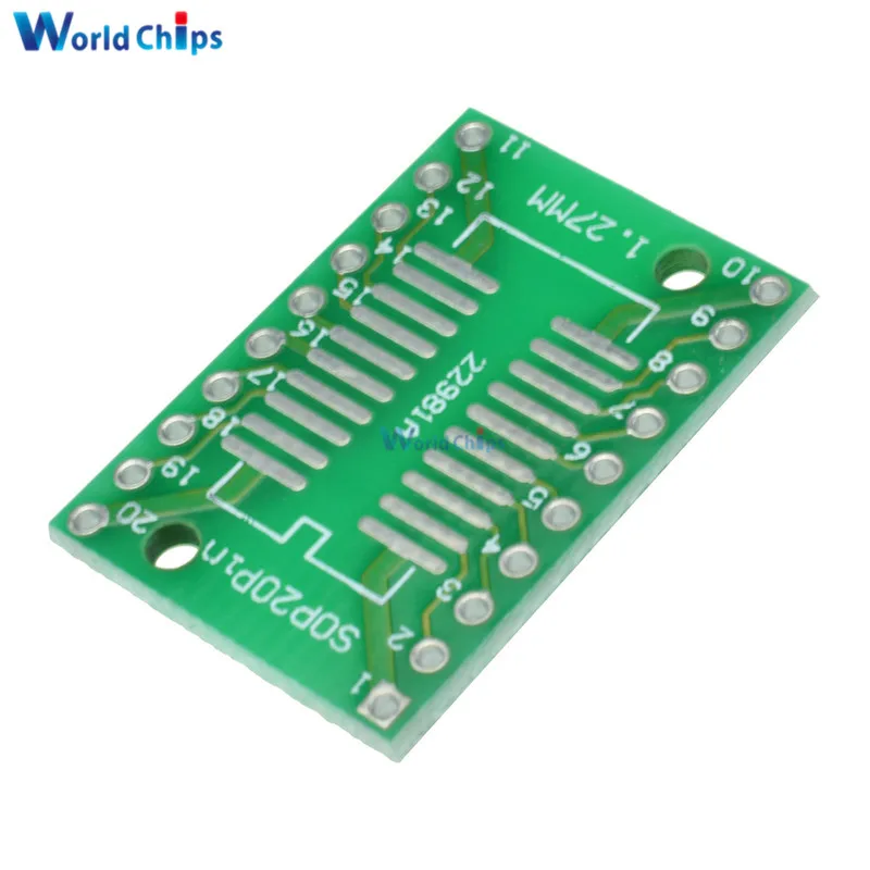 10 шт. SOP20 SSOP20 TSSOP20 To DIP20 шаг 0 65/1 27 мм IC АДАПТЕР печатная плата|pitch adapter| |