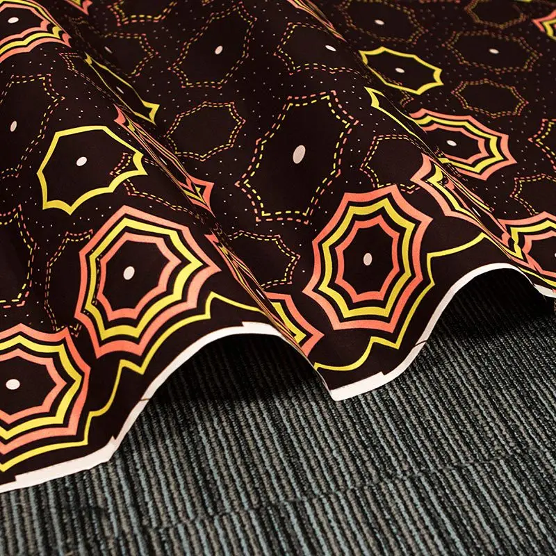 coffee flowral New Octagonal Cotton Fabric Plain Printed Wholesale FP6208 in Summer of 2019 african wax cotton fabric | Дом и сад