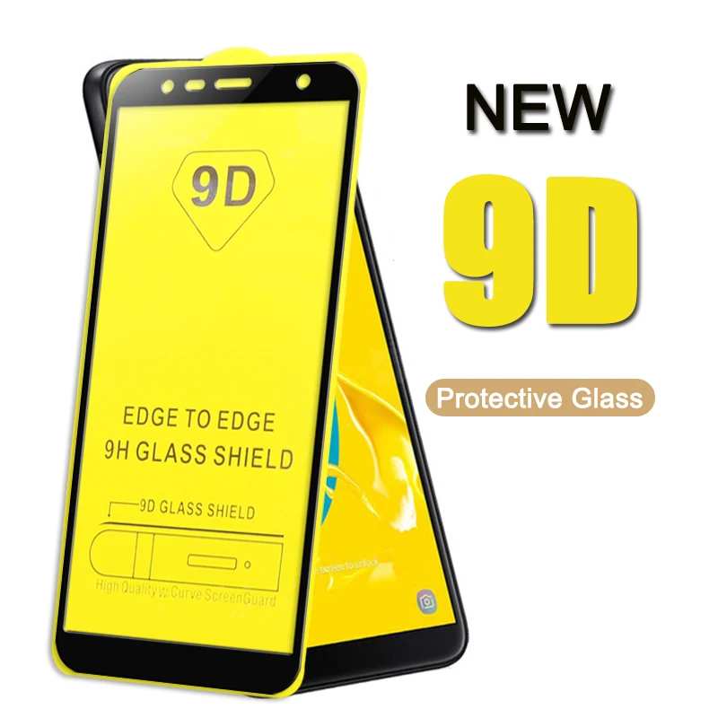 Защитное стекло 9D с полным покрытием для Samsung Galaxy J4 J6 plus Защита экрана 2018 чехол из