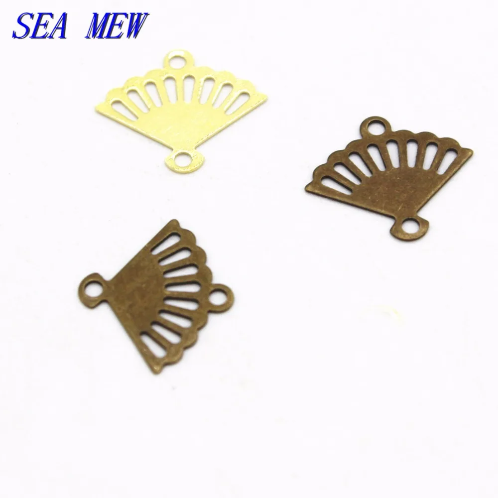SEA MEW 500 шт. 10 мм * 12 античная бронза медный вентилятор Charm для изготовления