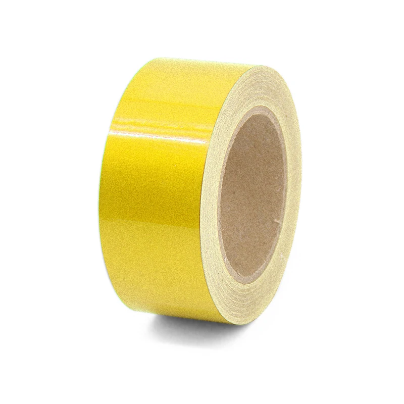 yellow Самоклеющиеся 5 см* 3 м Предупреждение ющие о безопасности, светоотражающие наклейки, отражатели, антистатические, для автомобиля, наружные виниловые материалы - Цвет: yellow