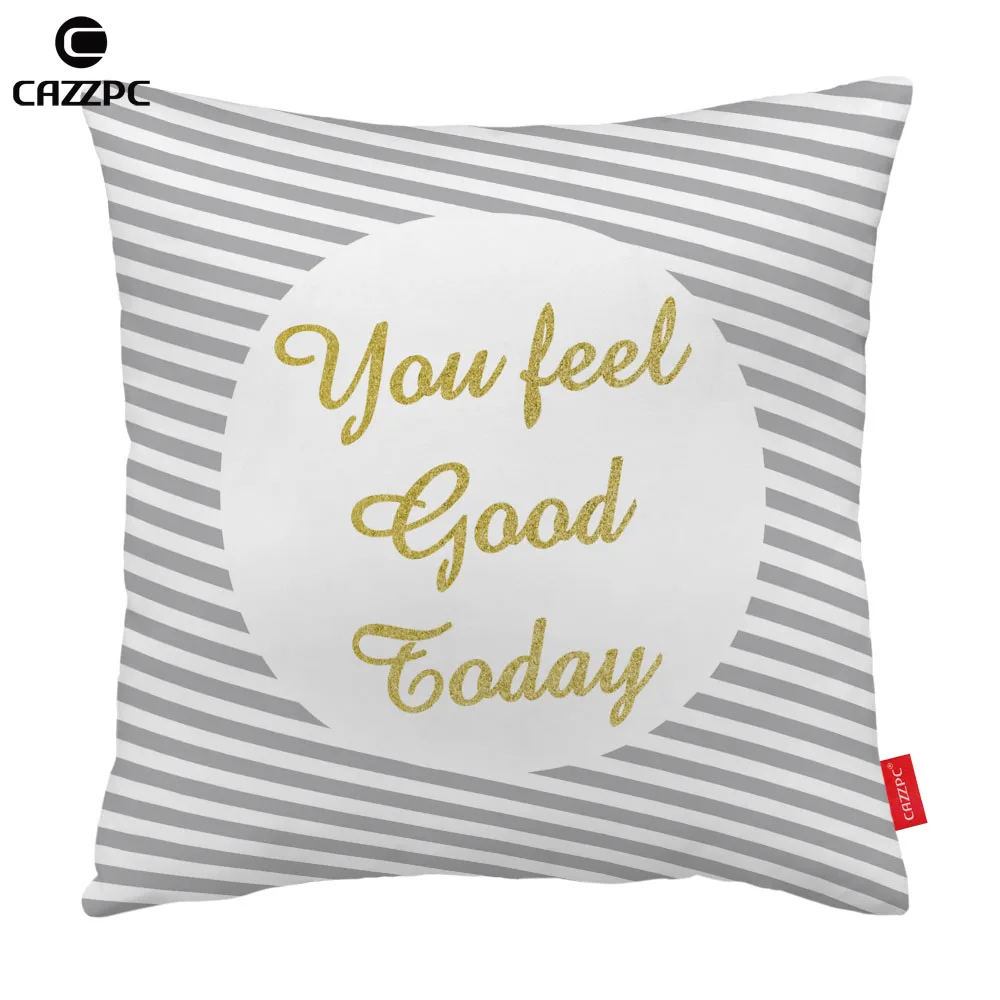 Gray Orange Pink Blue Stripe Quote Word Print Decorative Pillowcase Cushion Covers Sofa Chair Home Decor | Дом и сад
