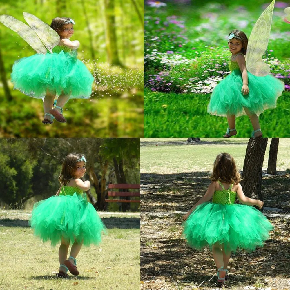 1 Set garden Fairy Princess Girls Tutu Dress with Wing Tulle Baby Girl Birthday Party Kids Halloween Costume | Детская одежда и