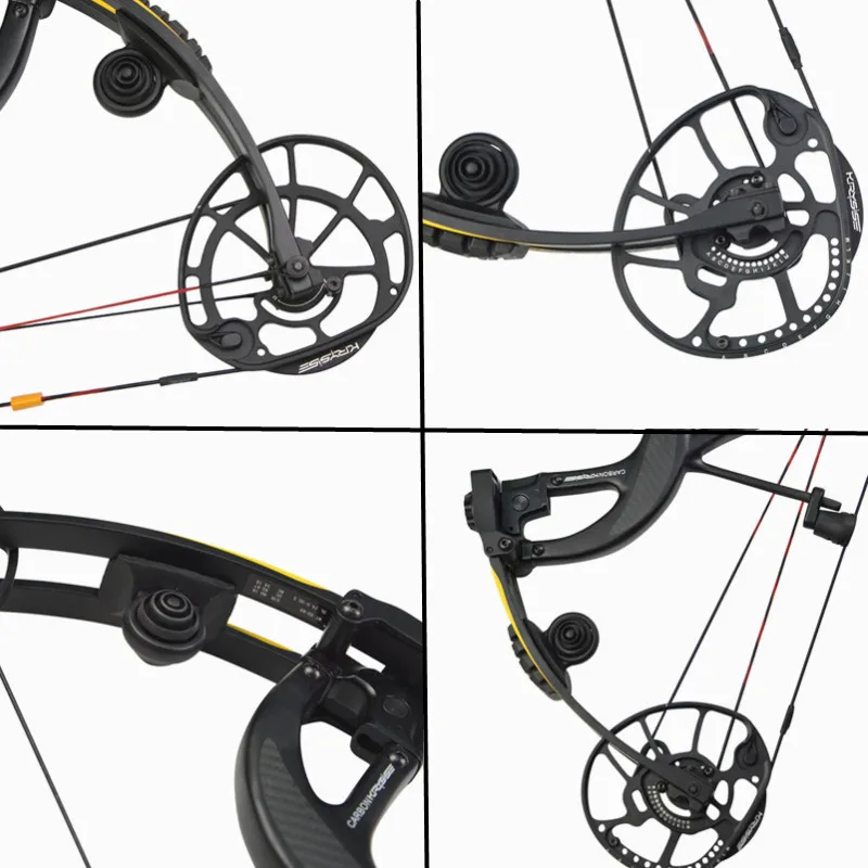 1Set 50-65lbs IBO 330FPS Compound Bow Carbon Fiber Adjustable Compound Bow For Outdoor Archery Shooting Training Camping