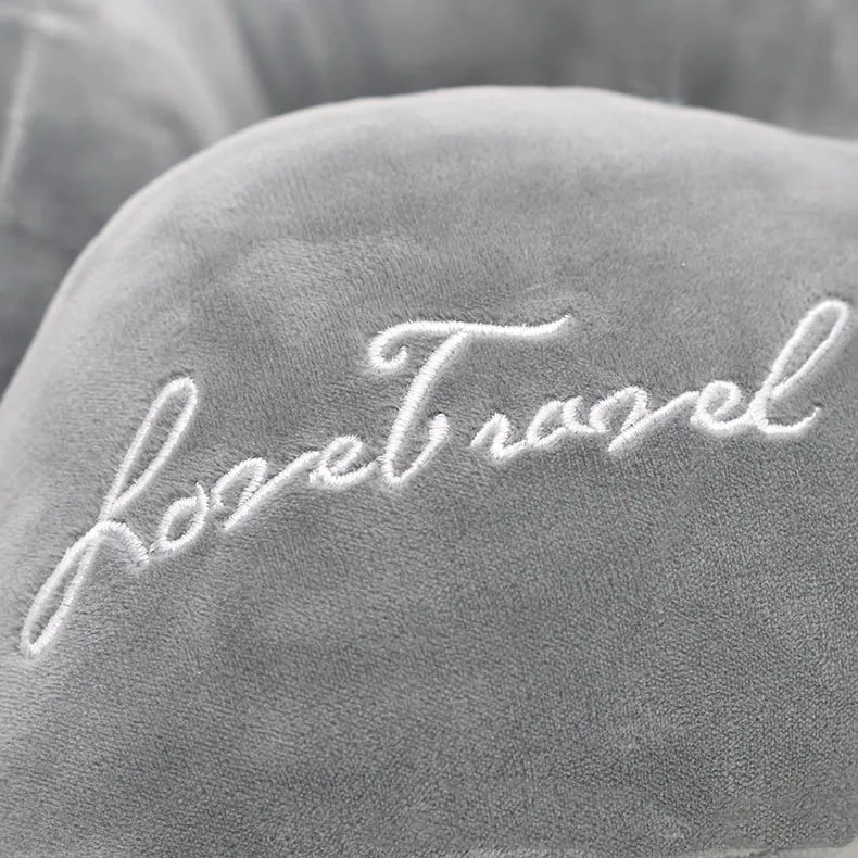 Подушка для шеи путешествий однотонная из хлопка полипропилена U образная