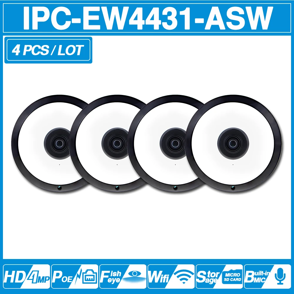 DH IPC-EW4431-ASW 4 МП панорама POE WiFi &quotрыбий глаз&quot ip-камера Встроенный микрофон слот