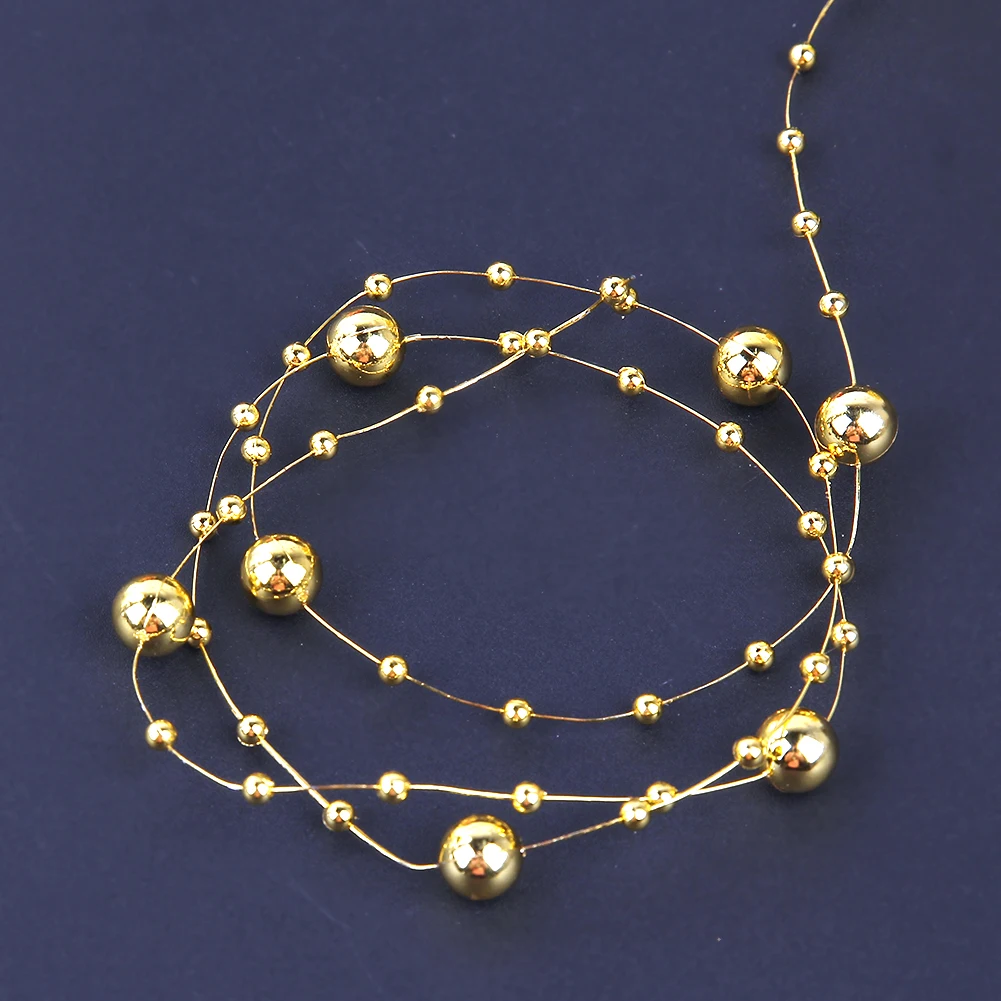 10 м/рулон золотые и серебряные круглые бусины | Дом сад