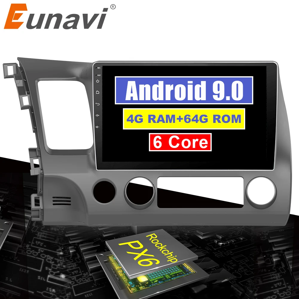 Eunavi 4G + 32G Android 9 0 Автомобильный Радио Мультимедиа Видео плеер навигация gps для Honda