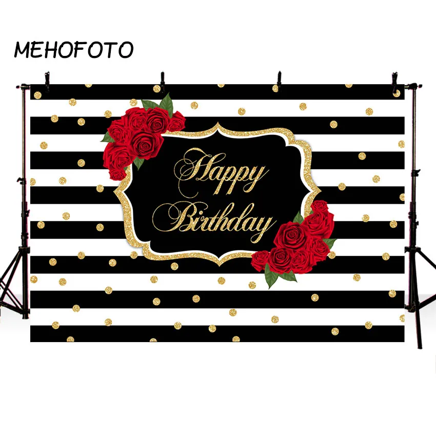 MEHOFOTO цветочный с днем рождения фон розы цветы черно белые полосы девушка взрослый фотография Фон сладкий 16 Декор - Цвет: 1