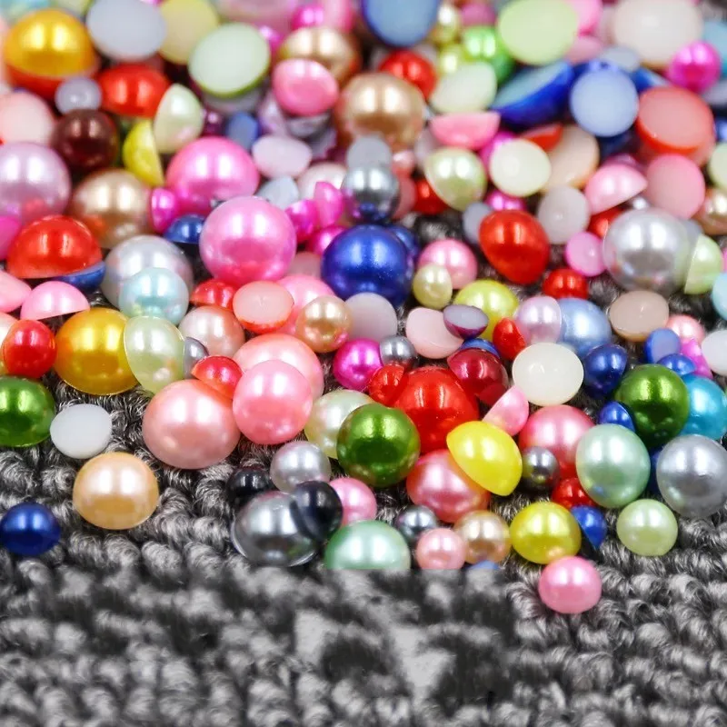 Mix Colors Разноцветные полужемчужины разных размеров от 1,5 мм до 10 мм из АБС-пластика, полукруглые искусственные жемчужины - Цвет: Mix Colors