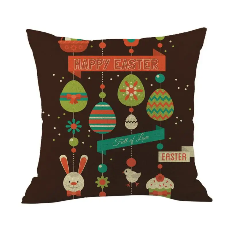 cushion cover K Пасхальный хлопковый квадратный Чехол на подушку, пасхальное яйцо, кролик, Наволочка на талию, наволочка 45x45 см, домашний декор 2O0126 - Цвет: cushion cover K