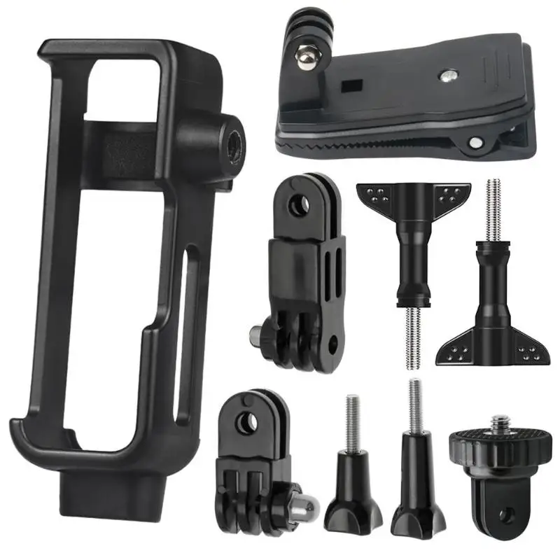 Серый ALLOYSEED Защитный чехол рамка чехол для DJI OSMO Карманный ручной карданный Зажим для камеры 1/4 винт селфи палка стержень аксессуары комплект - Цвет: Серый