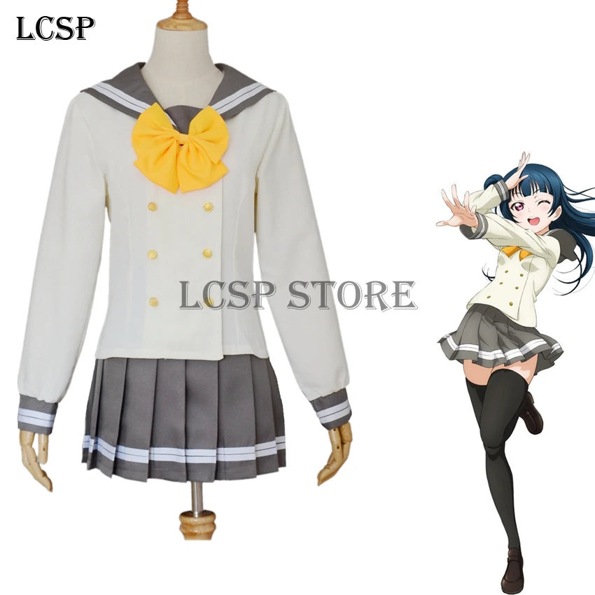 Милый! Солнечный свет! Aqours Tsushima Yoshiko костюм для косплея японского аниме Love live Girl