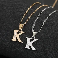 gift cursive 26 english initial alphabet k name necklace tiny english word initial letter monogram metal engagement necklace