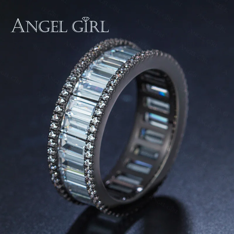 Angelgirl черное кольцо с фианитами ювелирное изделие женские квадратные