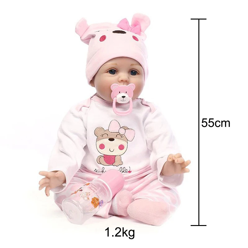 Кукла реборн силиконовая Реалистичная 55 см с одеждой для детей|silicone reborn babies|silicone