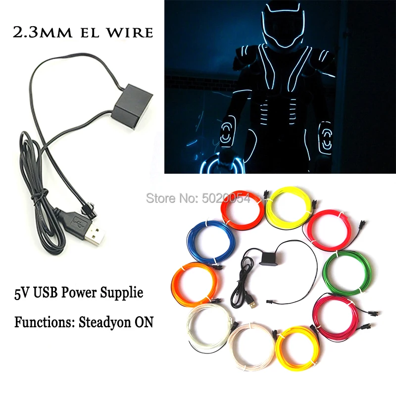 3M Light String Neon LED lamp Flexible EL Wire Rope Tube Waterproof Glow Cold Line With Controller |