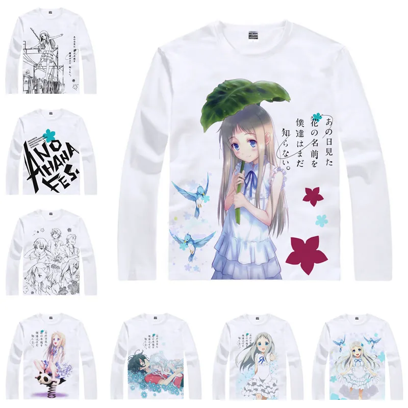Coolprint японский аниме рубашка Anohana цветок мы увидели тот день футболки мульти