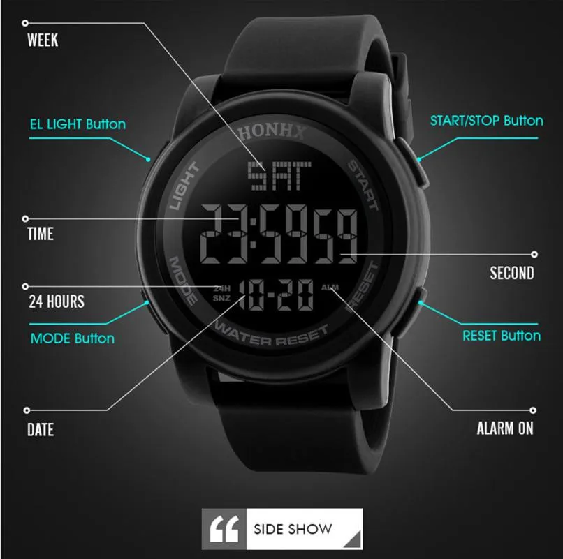 Светодиодные часы Timezone #402 спортивные мужские модные водонепроницаемые цифровые