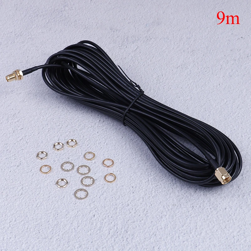 9m 1,5/9 м Стандартный RP-SMA Мужской и Женский MF Jack Wifi антенна свинцовый Удлинительный кабель жила провод позолоченный высококачественный Pro поставки - Цвет: 9m