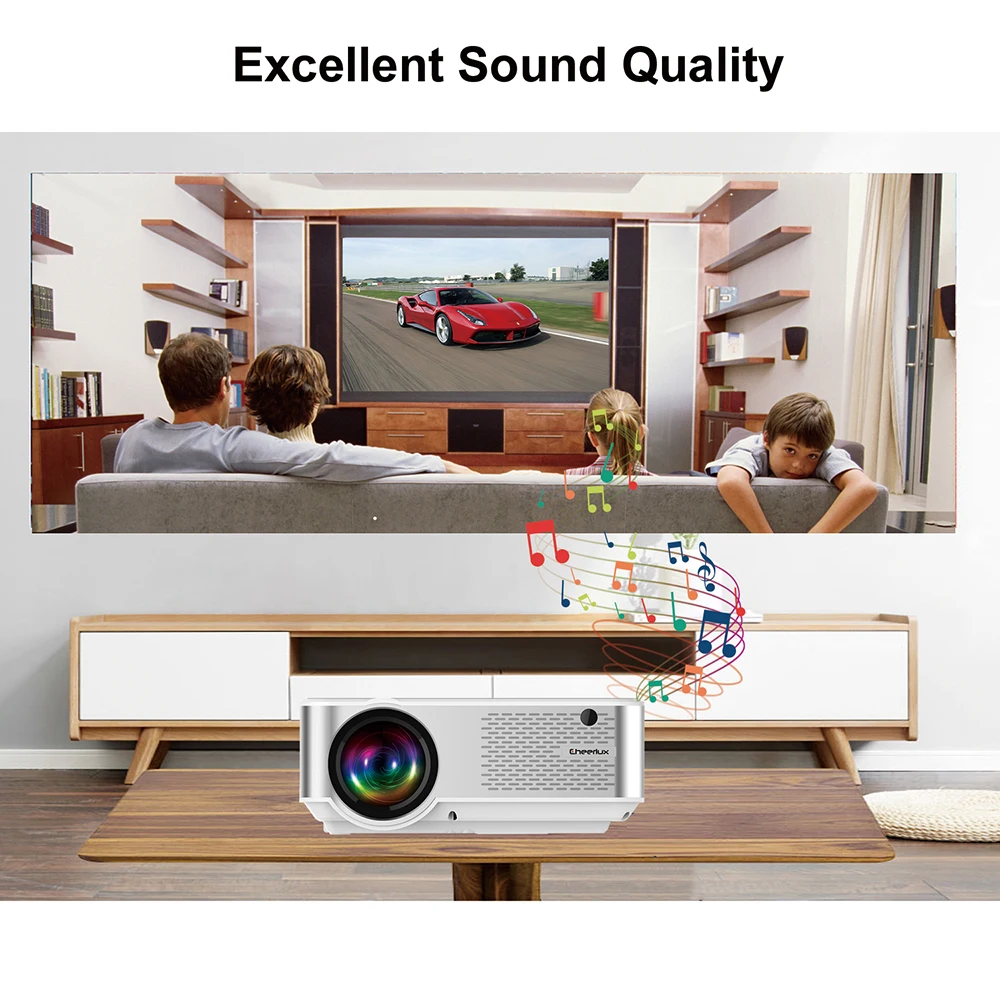 Cheerlux C9 ЖК-проектор 2800 люмен 1280x720P поддержка 1080P HDMI+ USB+ VGA 50-20 дюймов домашний кинотеатр развлечения коммерческий