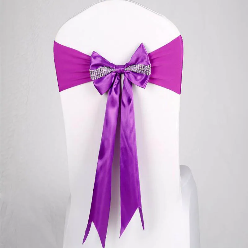 10 шт./лот эластичный спандекс пояс для стула с бриллиантами Банкетный стул