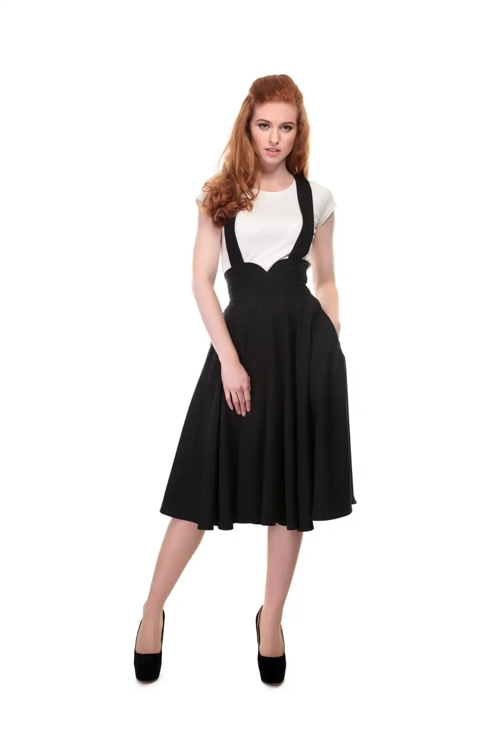 Женская винтажная Юбка миди в стиле Одри Хепбёрн черная юбка средней длины с