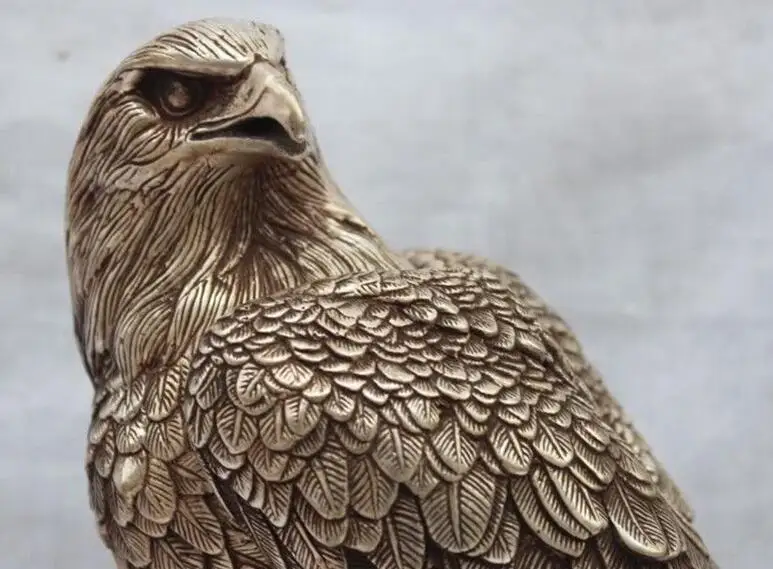 Свирепые китайские Серебристые фигурки Hawk Eagle Bird Arabia статуя|Статуи и скульптуры| |