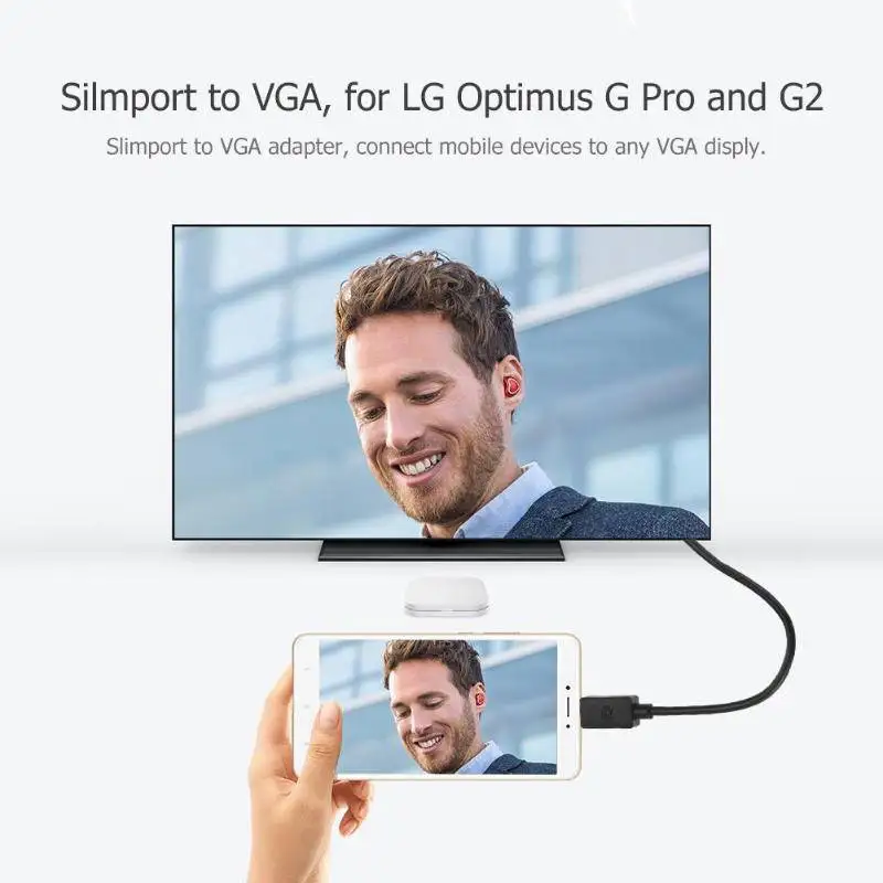 USB 2 0 Micro-USB Male Slimport To VGA 15pin Female 1080P адаптер конвертер сплиттер кабель провод для LG