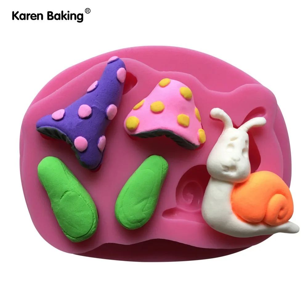 Гриб и форма улитки 3D силиконовая для торта Конфета шоколадная инструменты