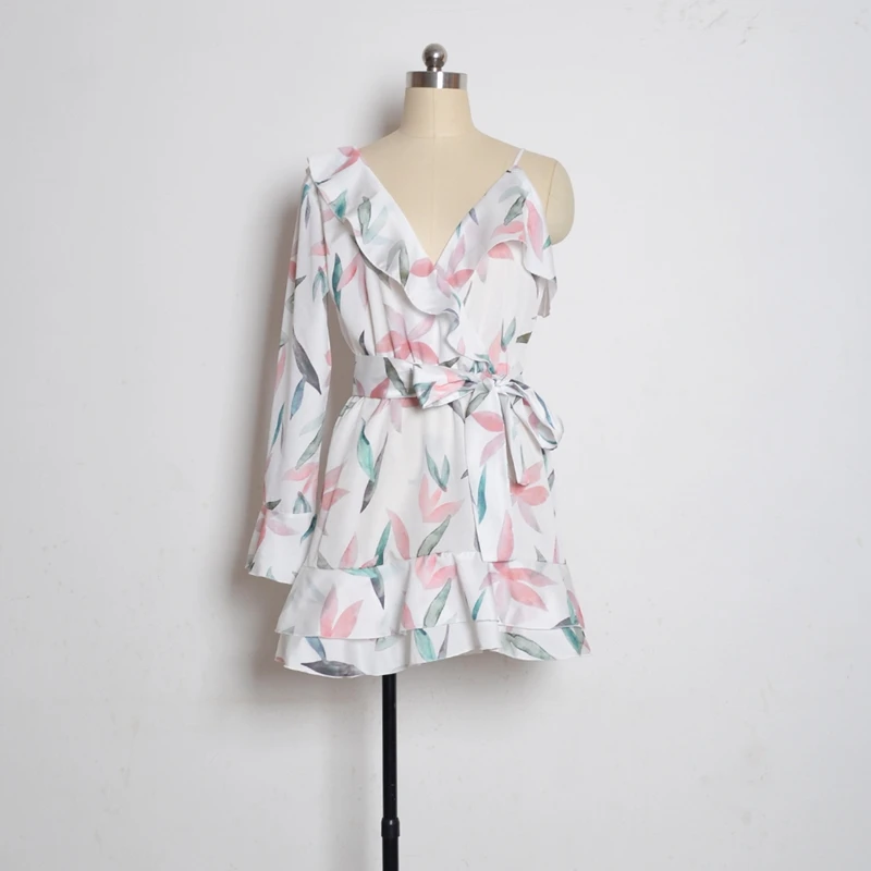 Модное необычное дизайнерское цельное шифоновое женское летнее платье с v