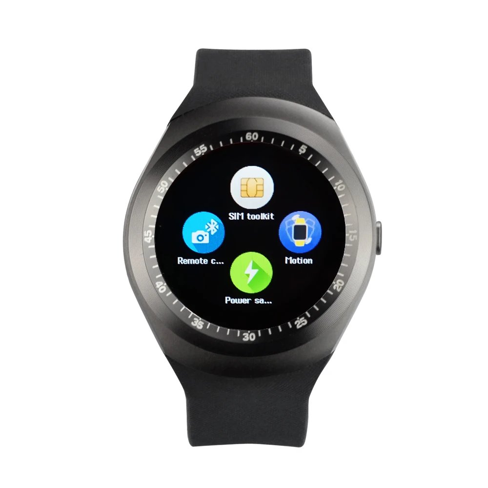 Yuntab черный Y1 SmartWatch поддержка sim-карты с отслеживанием активности Шагомер монитор