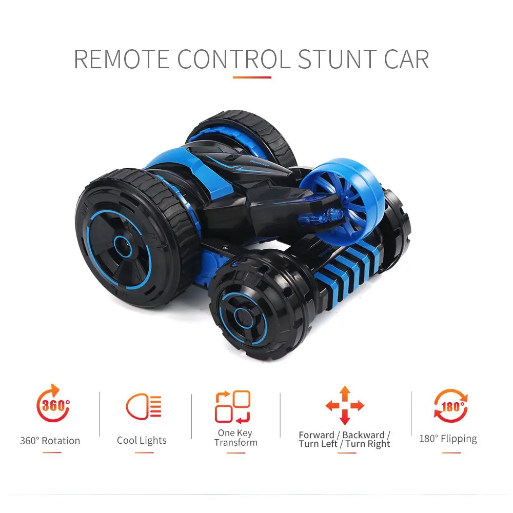 JJRC Q49 трюк автомобиль ACRO один ключ деформация Флип 360 градусов вращающийся пятиколесный автомобиль игрушки светодиодный светильник RC скалолазание машины для детей