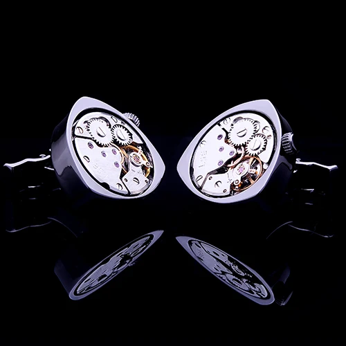 Классические мужские манжетные кнопки для рубашки KFLK с часовым механизмом, черного цвета, высокого качества, брендовые кнопки для манжет.