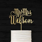 Персонализированный Топпер для свадебного торта, Топпер для торта с именем на заказ для свадьбы, помолвки, фурнитура для торта Mr and Mrs