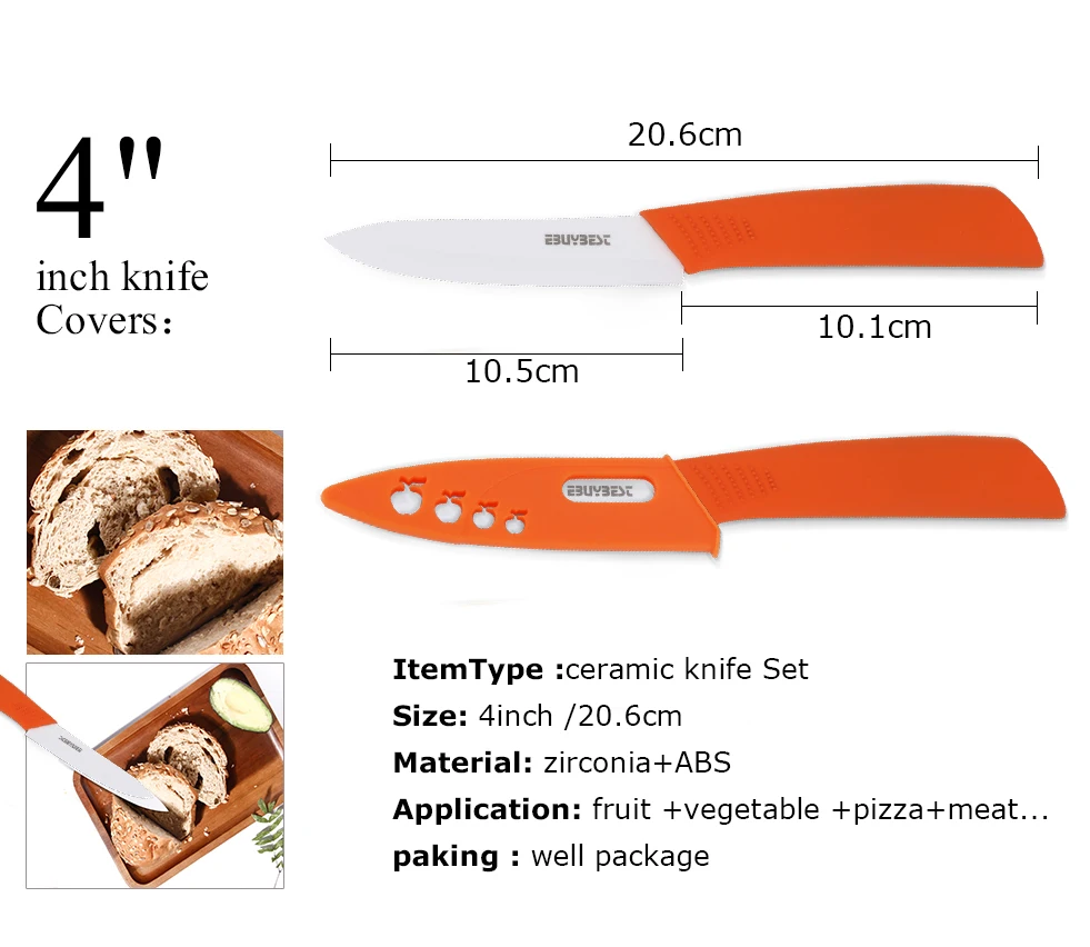 Zirconia Ceramic Knives Set Knives Set 3 4 5 6 inch+ Peeler Multi-color Handle Paring Slicing Chef Knife Kitchen Cooking Tools