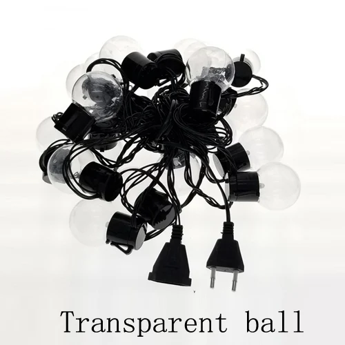 Transparent ball Европейский штекер 220 в 5 м G45 светодиодный Глобус лампа гирлянда гирлянды Открытый водонепроницаемый шар гирлянда Рождество Гирлянда Свадьба сад Вечерние - Испускаемый цвет: Transparent ball