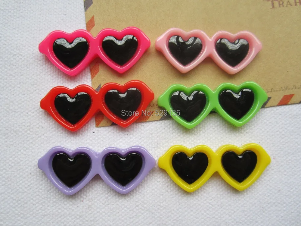 

50pcs/lot Mix Cute Sunglass, Resin FlatBack Cabochon for Hair Bow Center, Crafts Making (41*17mm)