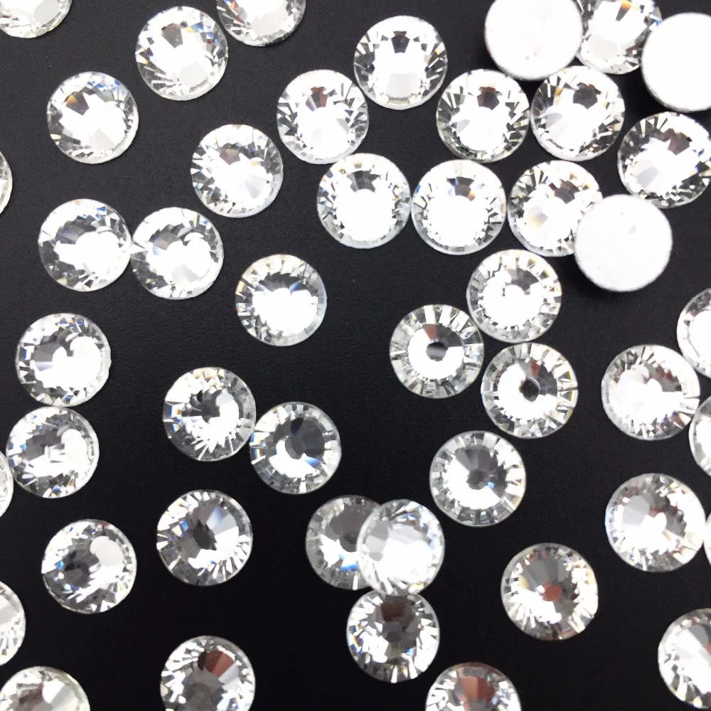 Новые SS3 и SS34 кристалл белый страз Камни Дизайн ногтей глиттер Flatback горный