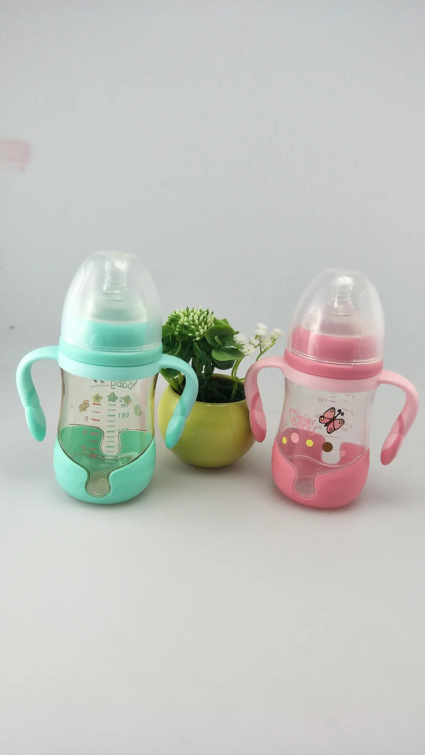 Meierbaby мультфильм PPSU Бутылка (M8215) ощущение груди BPA бесплатно жидкий силиконовый